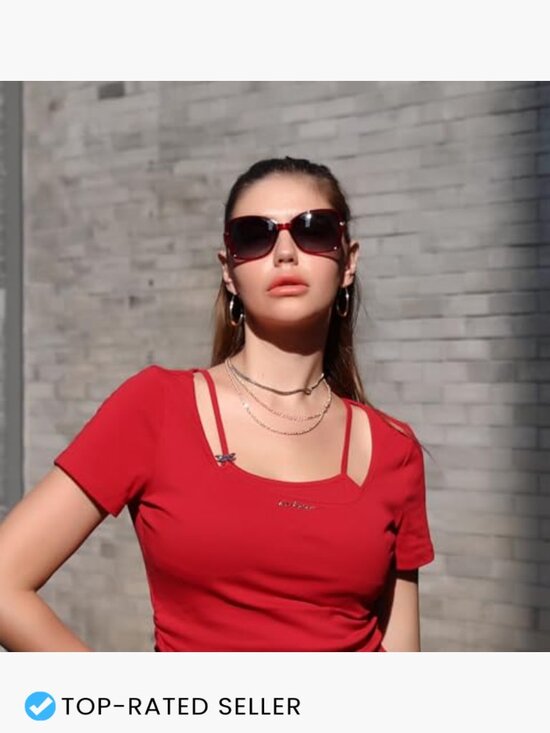 Vintage Square Polarized Sunglasses UV400 Protection Trendy Elegant for Women main image 4